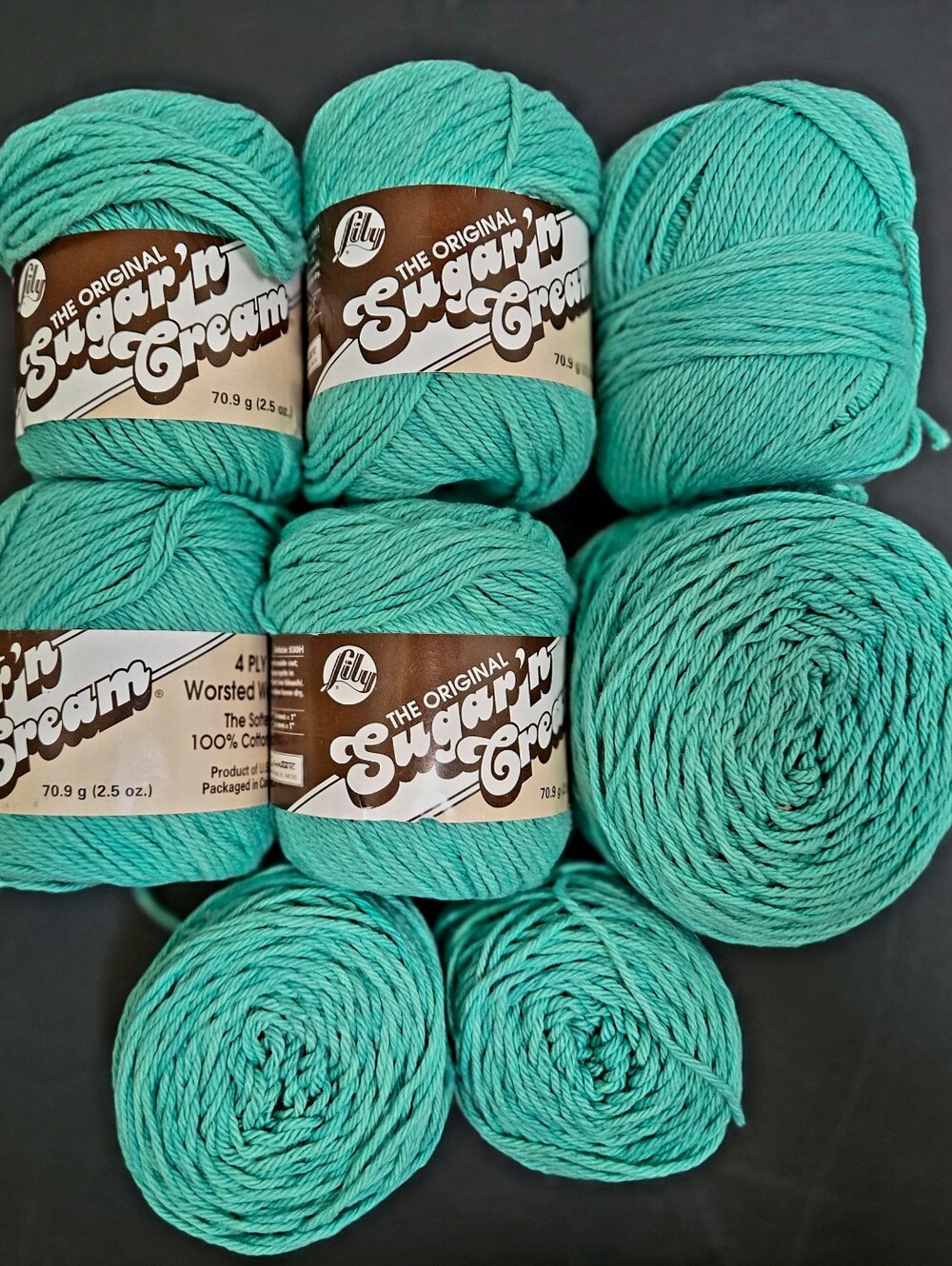 Lily Cotton Yarn Skeins - Light Green 7 Skeins, 2.5 Oz. Ea